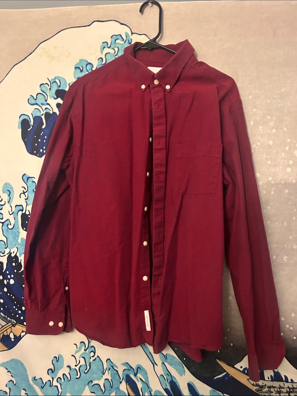 Goodfellow & Co Men's Long-Sleeve Button-Down Shirt - Burgundy